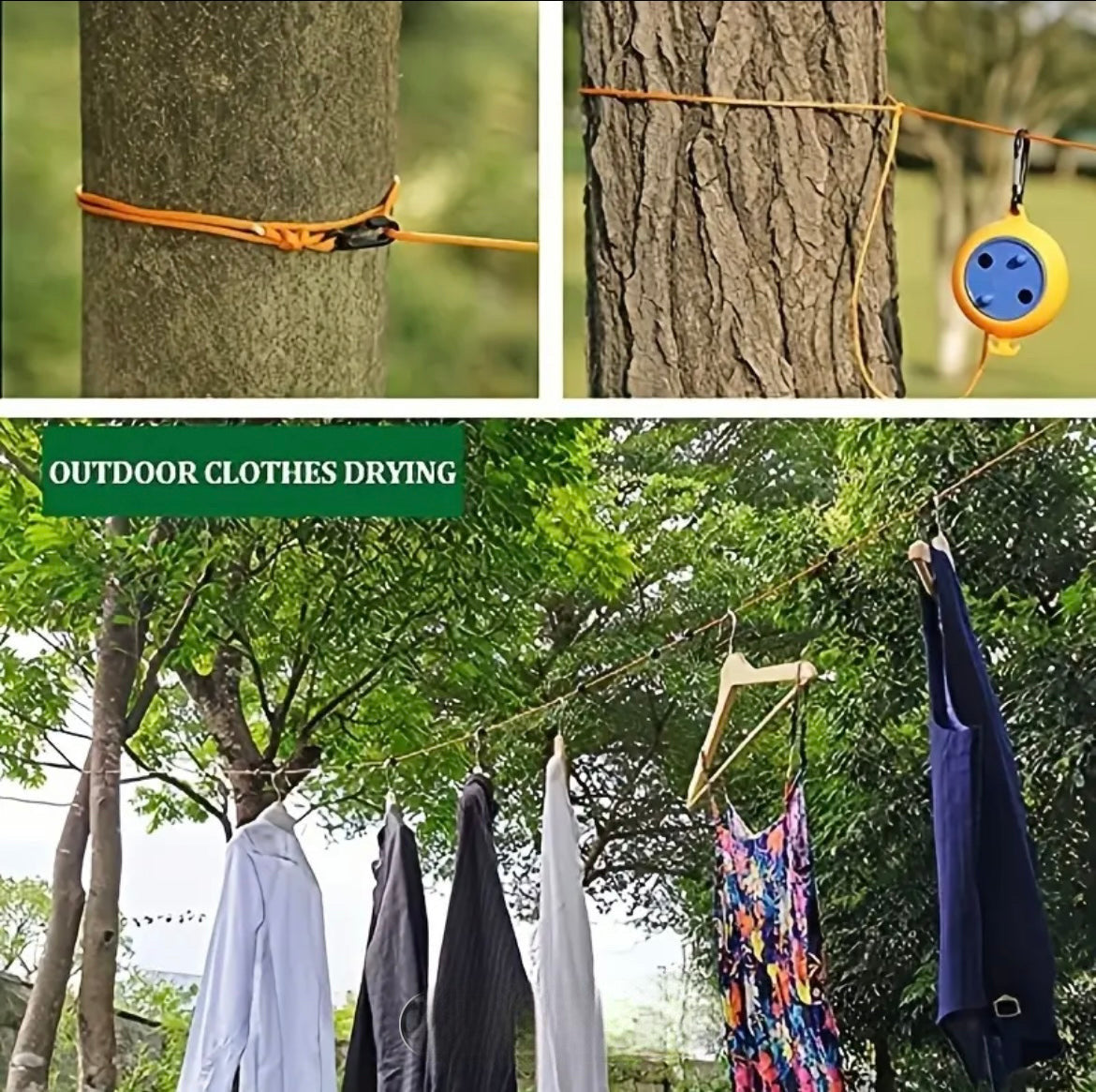 10m Retractable Camping Clothesline – Compact & Durable