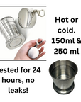 Stainless Steel Collapsible Travel Cup – 150ml / 250ml