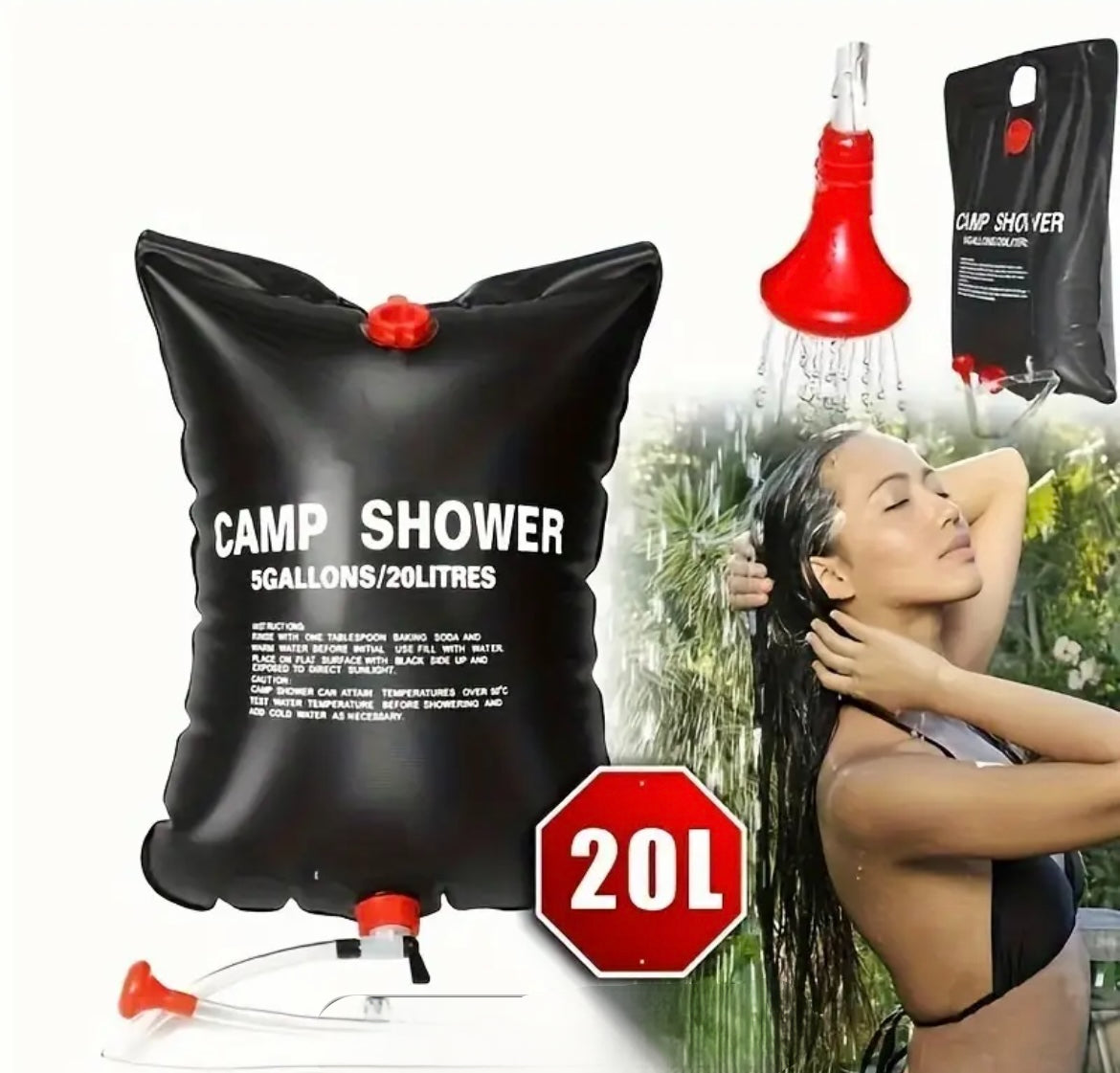 20L Portable Camping Shower Bag. Prepper Alert!