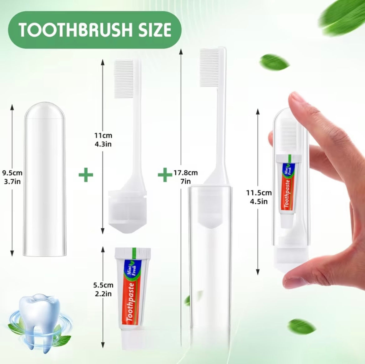 Portable Folding Toothbrush with Toothpaste – Travel-Ready Clean