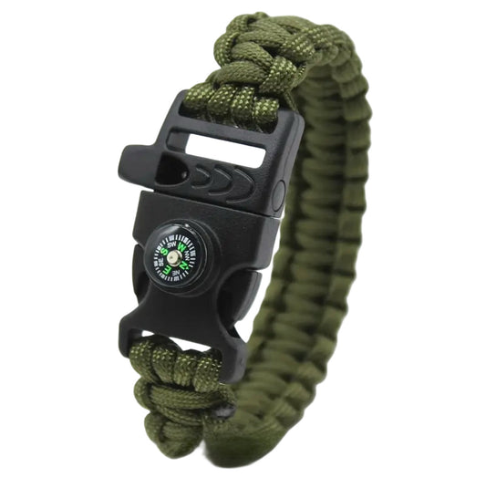 POCKETMAN Survival Paracord Bracelet with Compass and Whistle