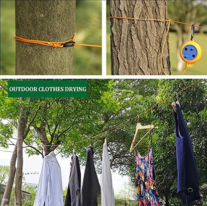 10m Retractable Camping Clothesline – Compact & Durable