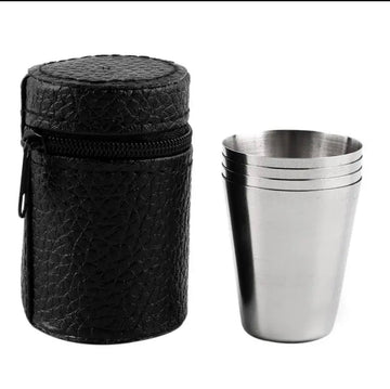 Stainless Steel Shot Glass Set with Carry Bag –  170ml