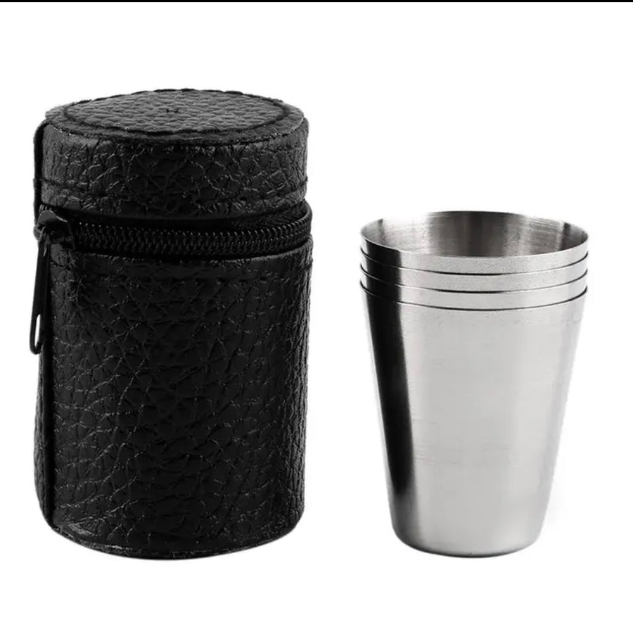 Stainless Steel Shot Glass Set with Carry Bag –  170ml