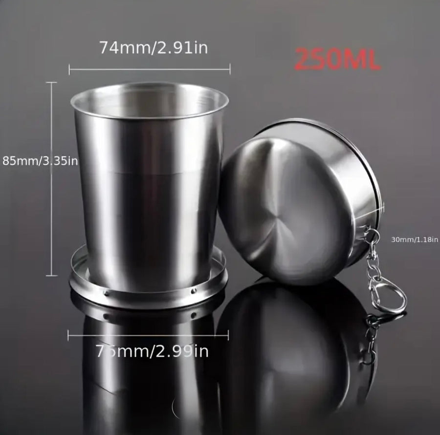 Stainless Steel Collapsible Travel Cup – 150ml / 250ml