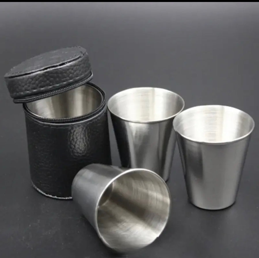 Stainless Steel Shot Glass Set with Carry Bag –  170ml