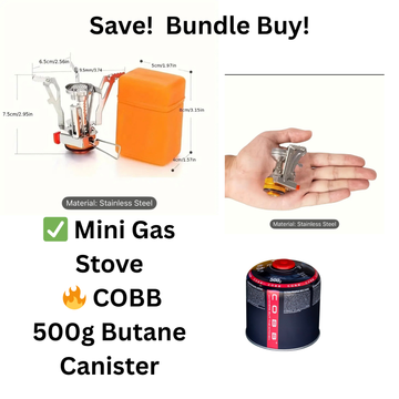 COBB 500g Butane Gas Canister + Mini Stove