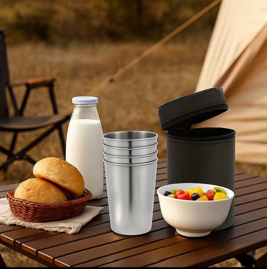 Stainless Steel Shot Glass Set with Carry Bag –  170ml