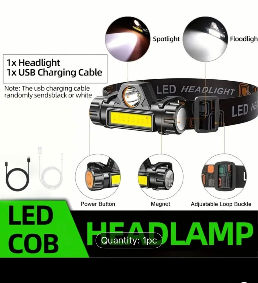 Rechargeable LED Headlamp (Spotlight Beam)