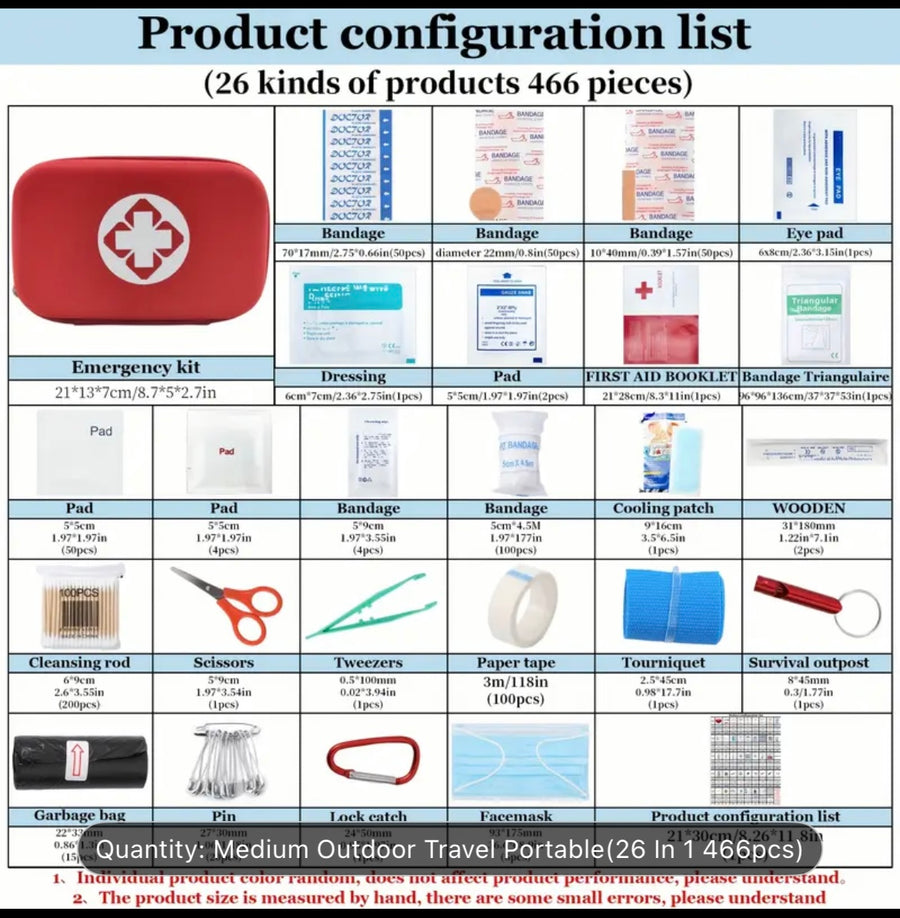 26-in-1 First-Aid / Survival Kit – Everything You Need, Ready to Go