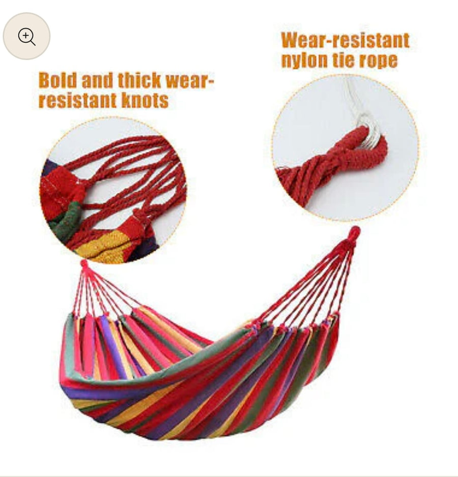 Double Cotton Hammock Swing – Relax Anywhere