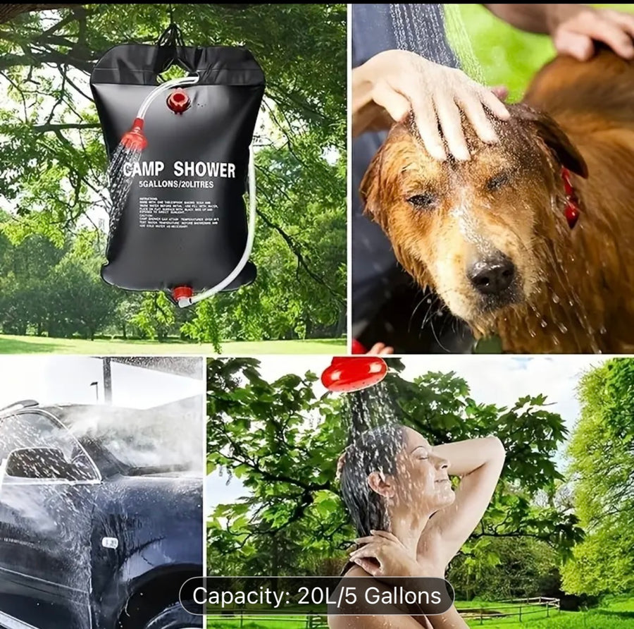 🚿 20L Portable Camping Shower Bag. Prepper Alert!