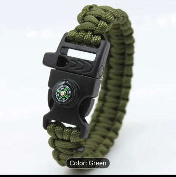 POCKETMAN Survival Paracord Bracelet with Compass and Whistle