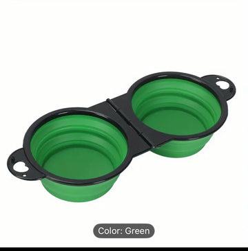 2-in-1 Foldable Pet Food Bowl!