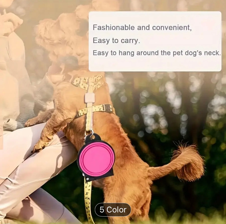 2-in-1 Foldable Pet Food Bowl!