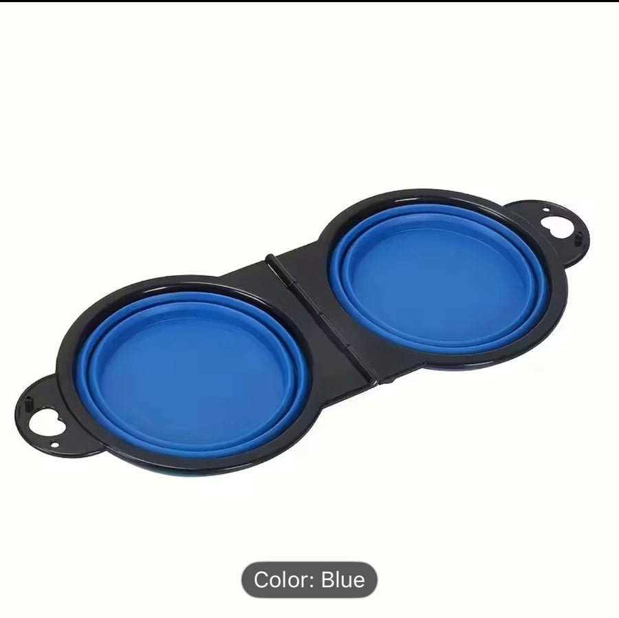 2-in-1 Foldable Pet Food Bowl!