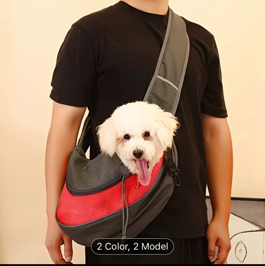 Adventure Pet Duo: Foldable Bowl + Breathable Crossbody Backpack