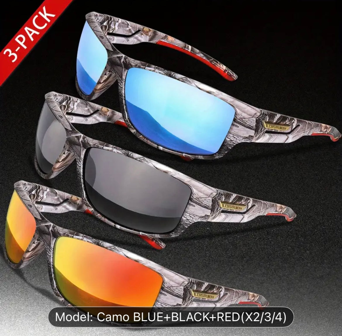 3-in-1 - LOISRUBY Military-Style Polarized Cycling Sunglasses