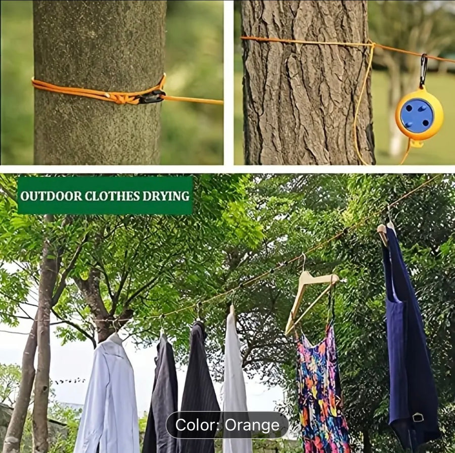 🧺 10m Retractable Camping Clothesline – Compact & Durable 🏕️✨