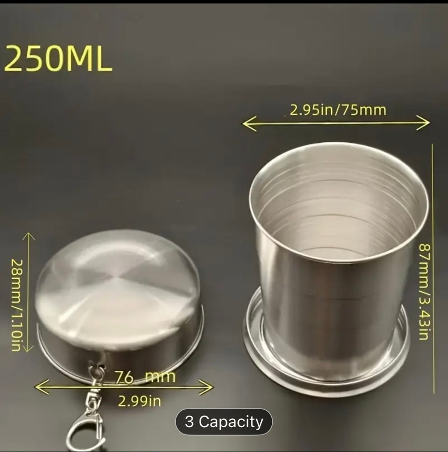 Stainless Steel Collapsible Travel Cup – 150ml / 250ml