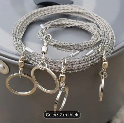 Stainless Steel Wire Saw – Compact Cutting Power for Survival