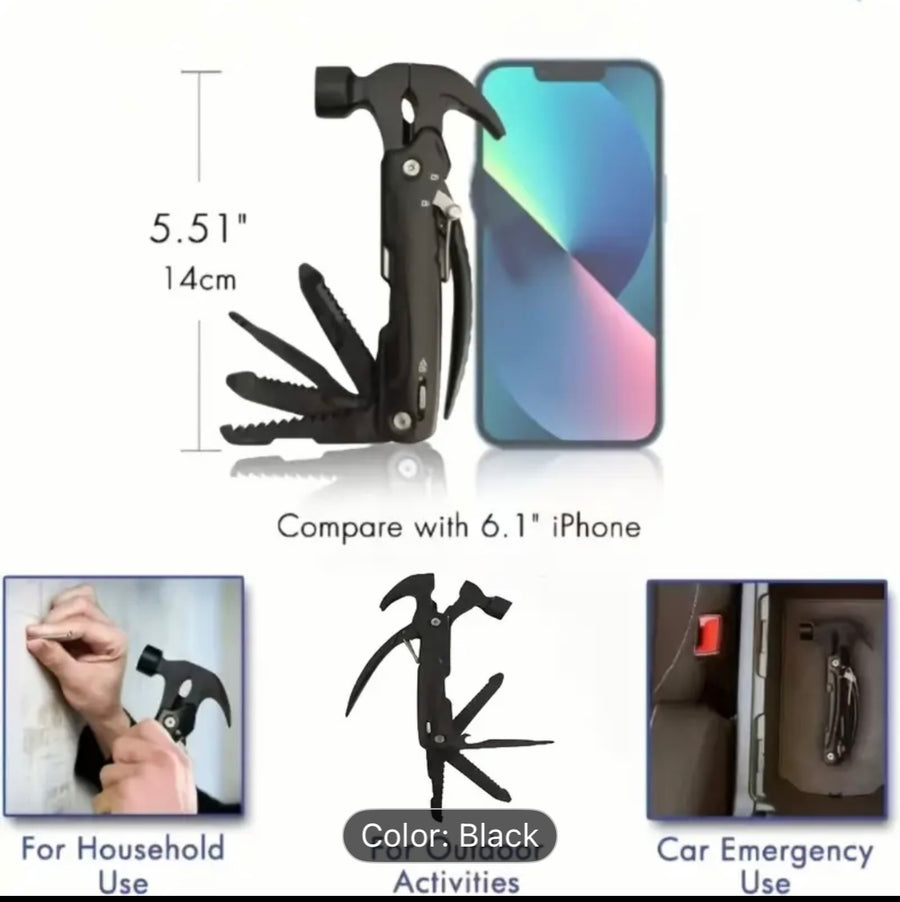 🔨 12-in-1 Multifunctional Survival Hammer