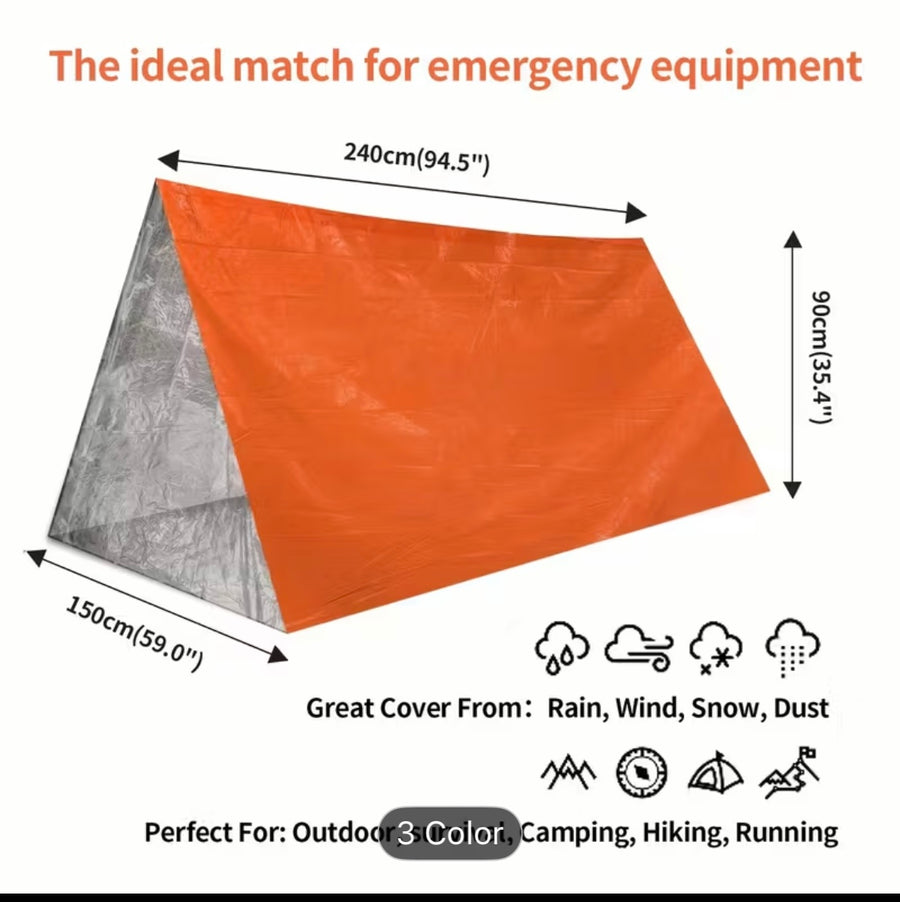 ⛺ 2-Person Emergency Survival Tent – Stay Warm, Stay Safe 🛡️