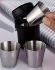 Stainless Steel Shot Glass Set with Carry Bag –  170ml