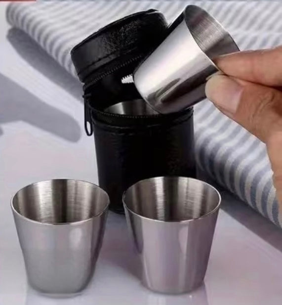 Stainless Steel Shot Glass Set with Carry Bag –  170ml