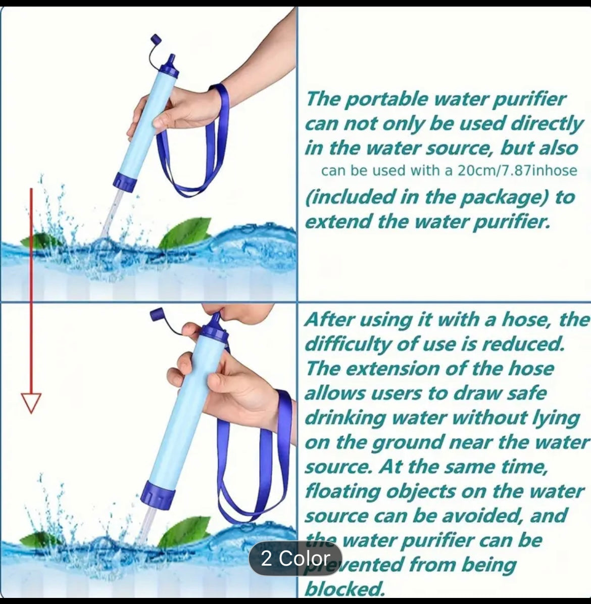 Sensii Personal Water Filter LifeStraw - Lightweight Purifier for Clean Drinking Water