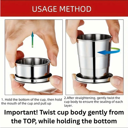 Stainless Steel Collapsible Travel Cup – 150ml / 250ml