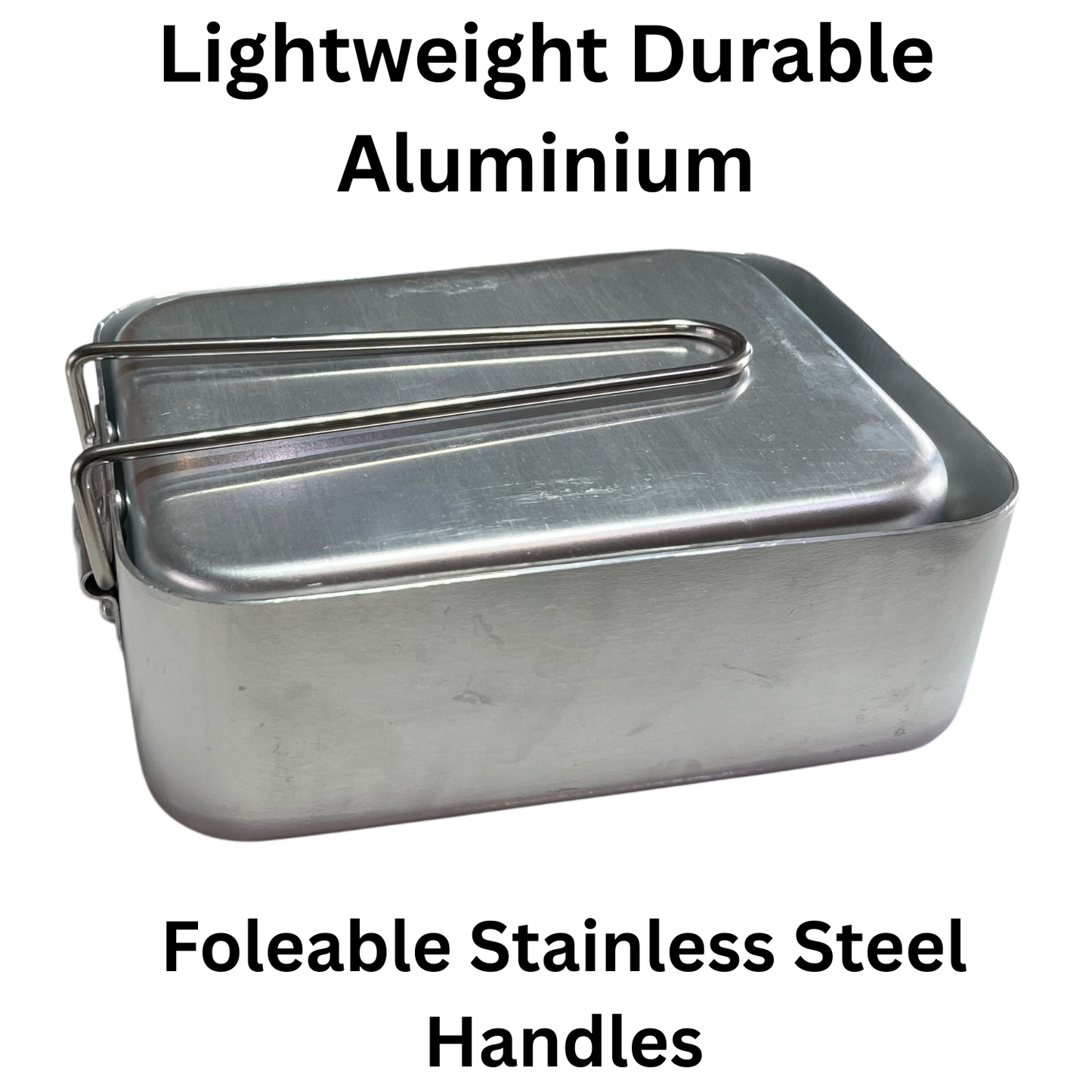SenSii Aluminium Dixie Mess Tin with Folding Handle – Lightweight Camping & Outdoor Cook Set