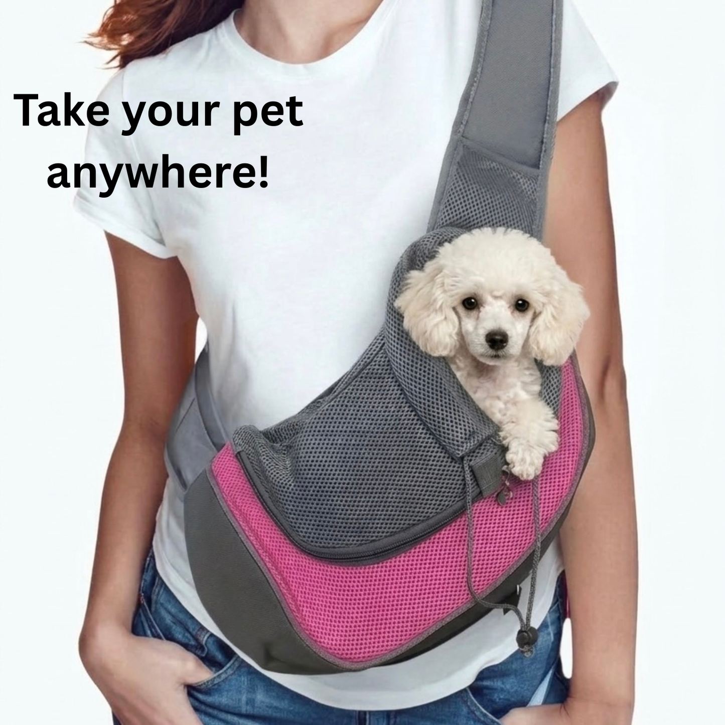 Little Paws Travel Kit – Small Pet Carrier Sling, Car Seat Belt Lead, Collapsible Bowl & Poop Scoop Bundle