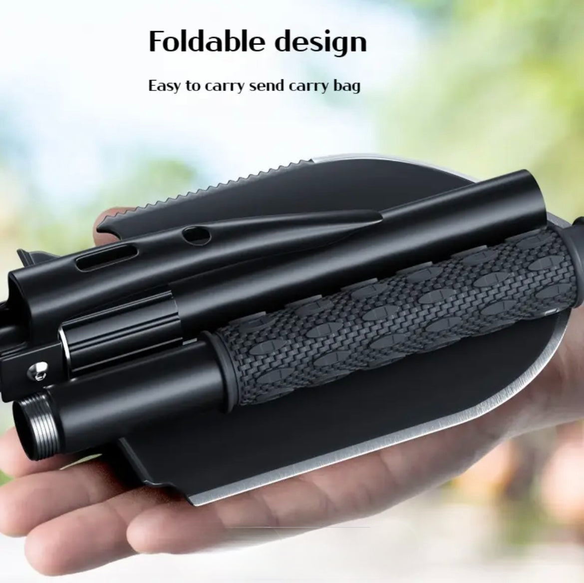 Folding Camping Shovel with Compass – Multi-Tool Power