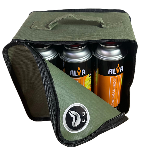 CoreFit Butane Fuel Bundle – Waterproof Gas Storage Bag + 6 x Alva 220g Butane Canisters